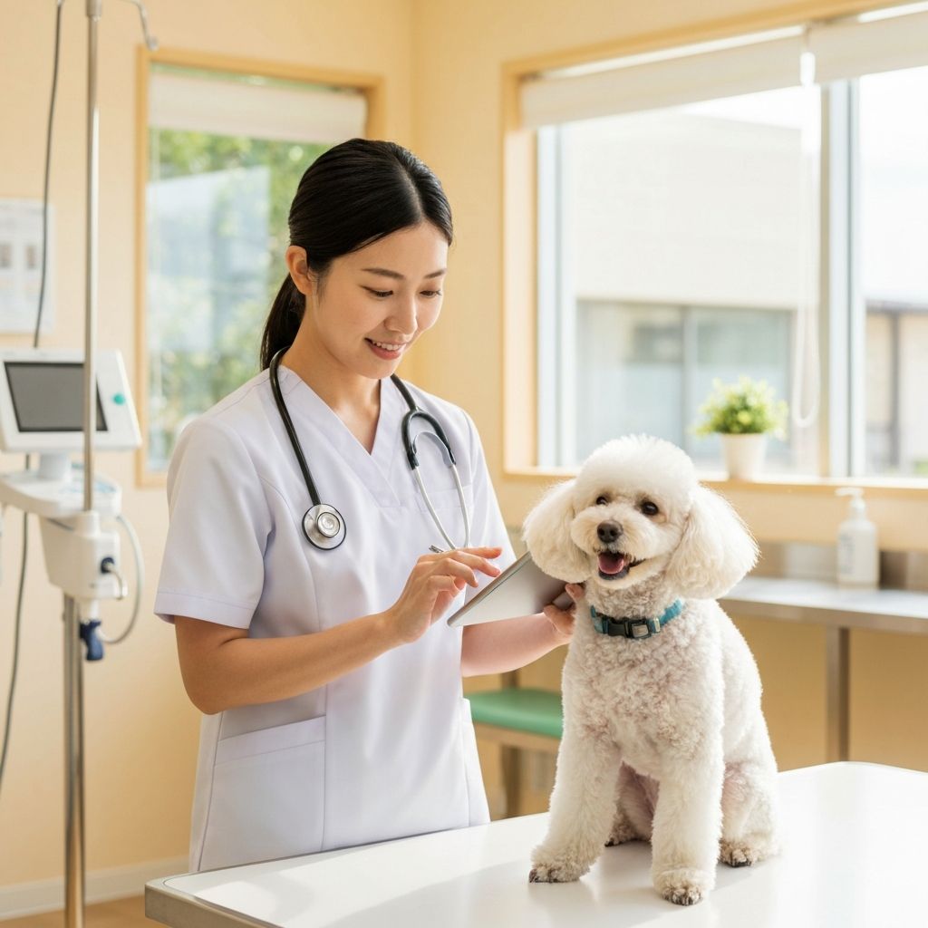 Veterinario usando plataforma digital Volvid con mascota